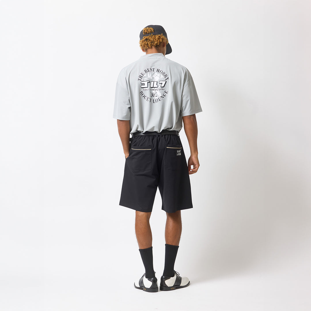 NYLON PIQUE MOCK NECK S/S T-SHIRT