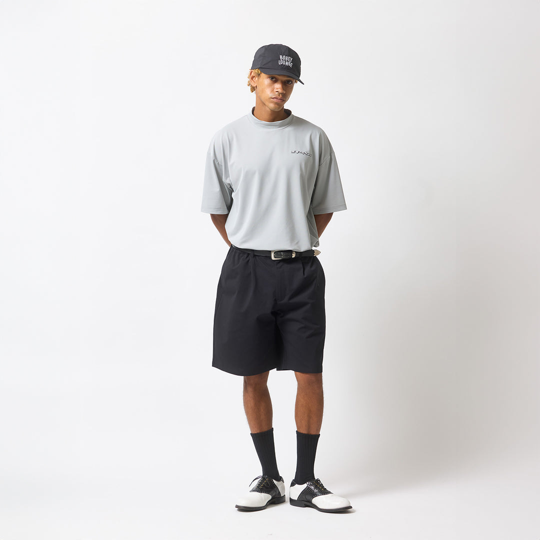 NYLON PIQUE MOCK NECK S/S T-SHIRT