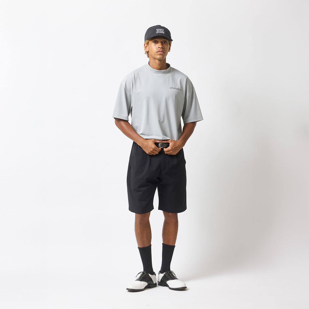 NYLON PIQUE MOCK NECK S/S T-SHIRT