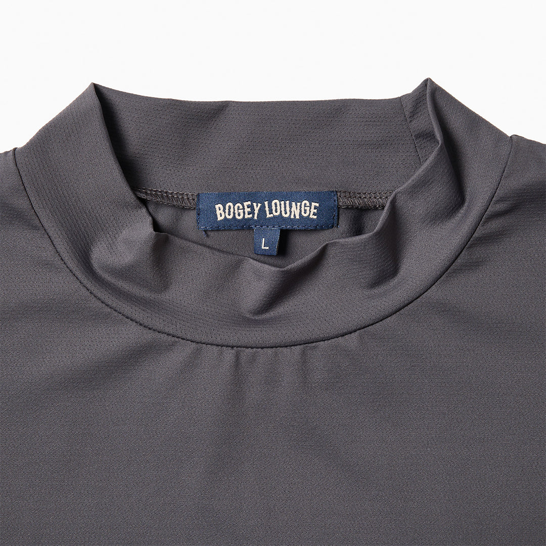 NYLON MESH MOCK NECK S/S T-SHIRT