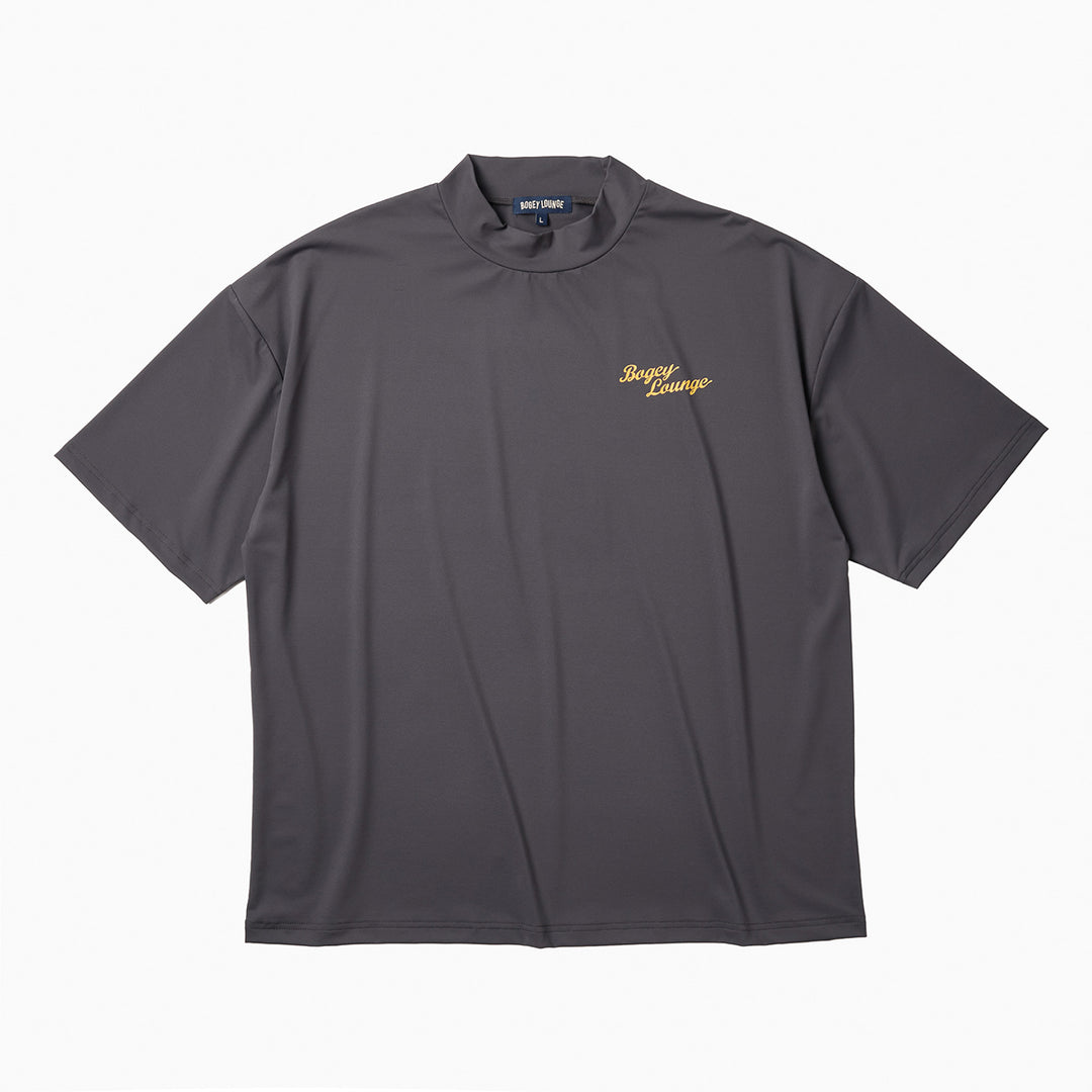 NYLON MESH MOCK NECK S/S T-SHIRT
