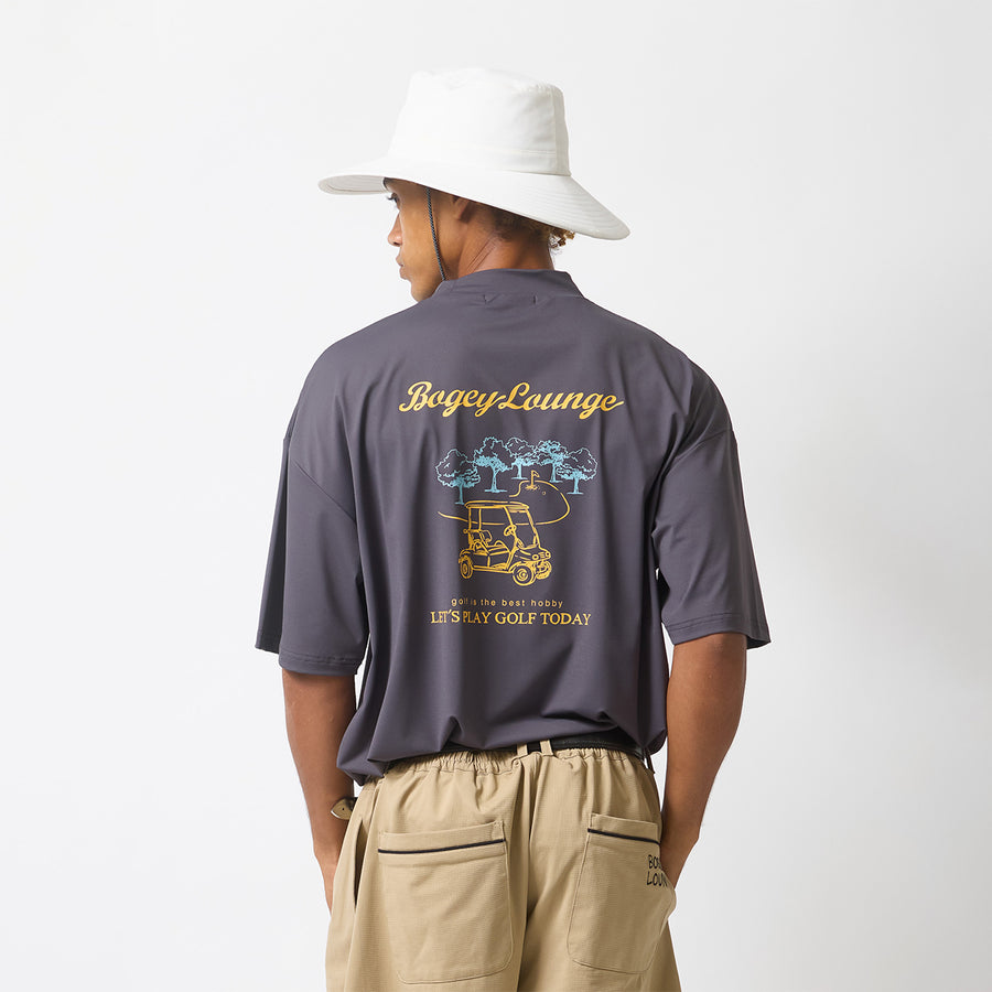 ナイロンメッシュモックネック半袖Tシャツ