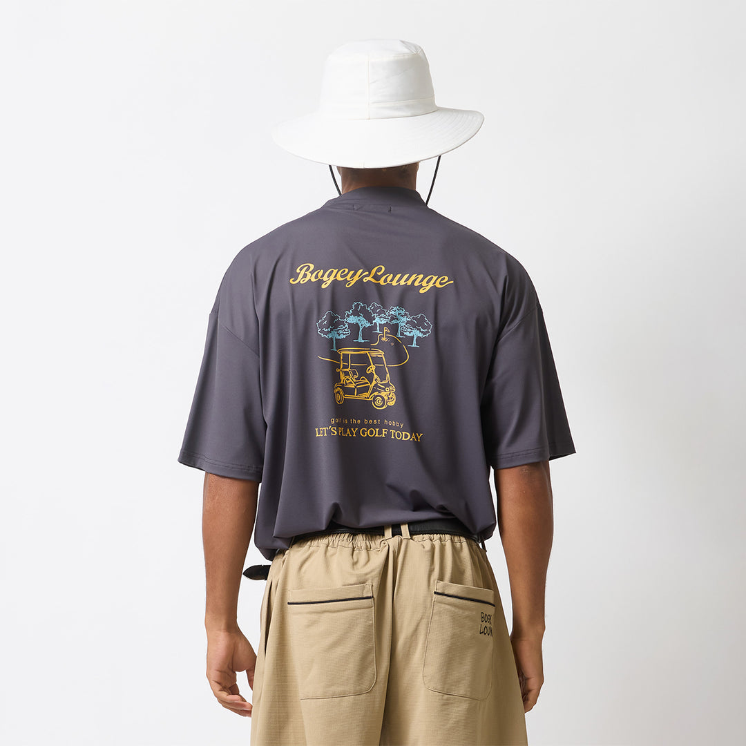 NYLON MESH MOCK NECK S/S T-SHIRT