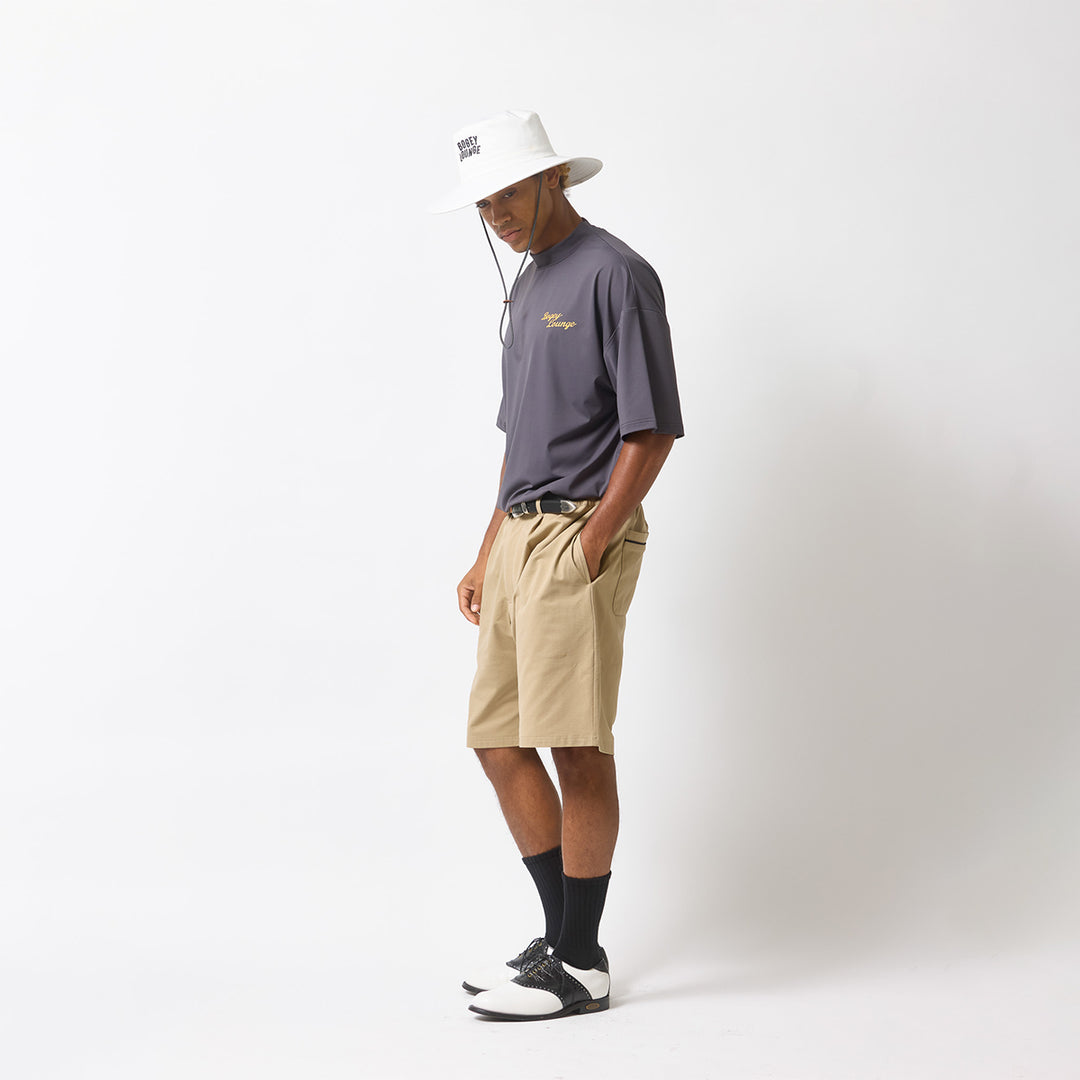 NYLON MESH MOCK NECK S/S T-SHIRT