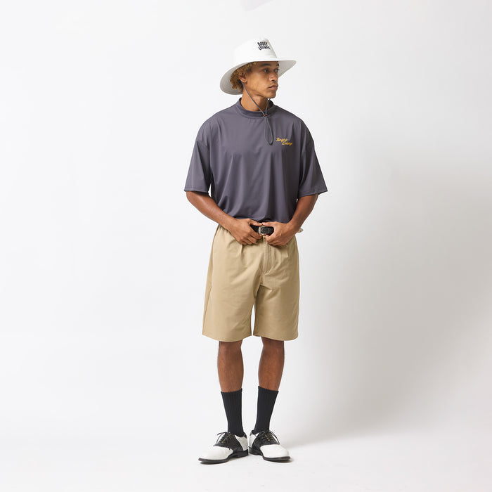 ［BOGEY LOUNGE］ナイロンメッシュモックネック半袖Tシャツ