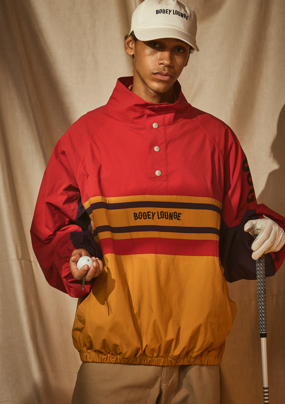 ［BOGEY LOUNGE］ ハーフボタンスタンドブルゾン