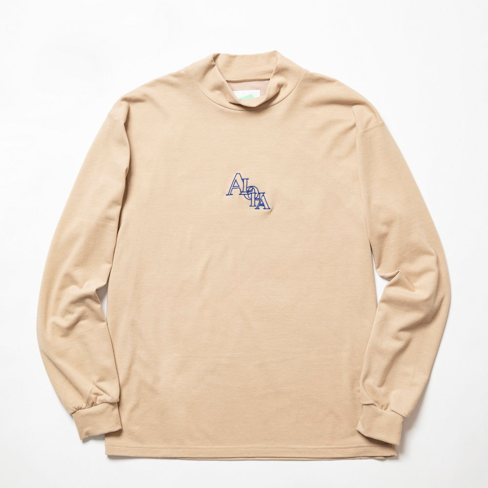 ［サルベージパブリックコレパ］ホヌ モックネック ロングスリーブ (ALOHA monogram EMB)