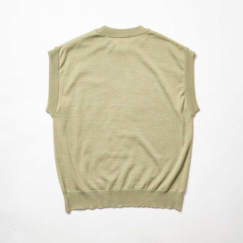 PHIGVEL ニットベスト ウール アルパカ オリーブ（素材にこだわった逸品） PHIGVEL ニットベスト ウール アルパカ オリーブ（素材にこだわった逸品）