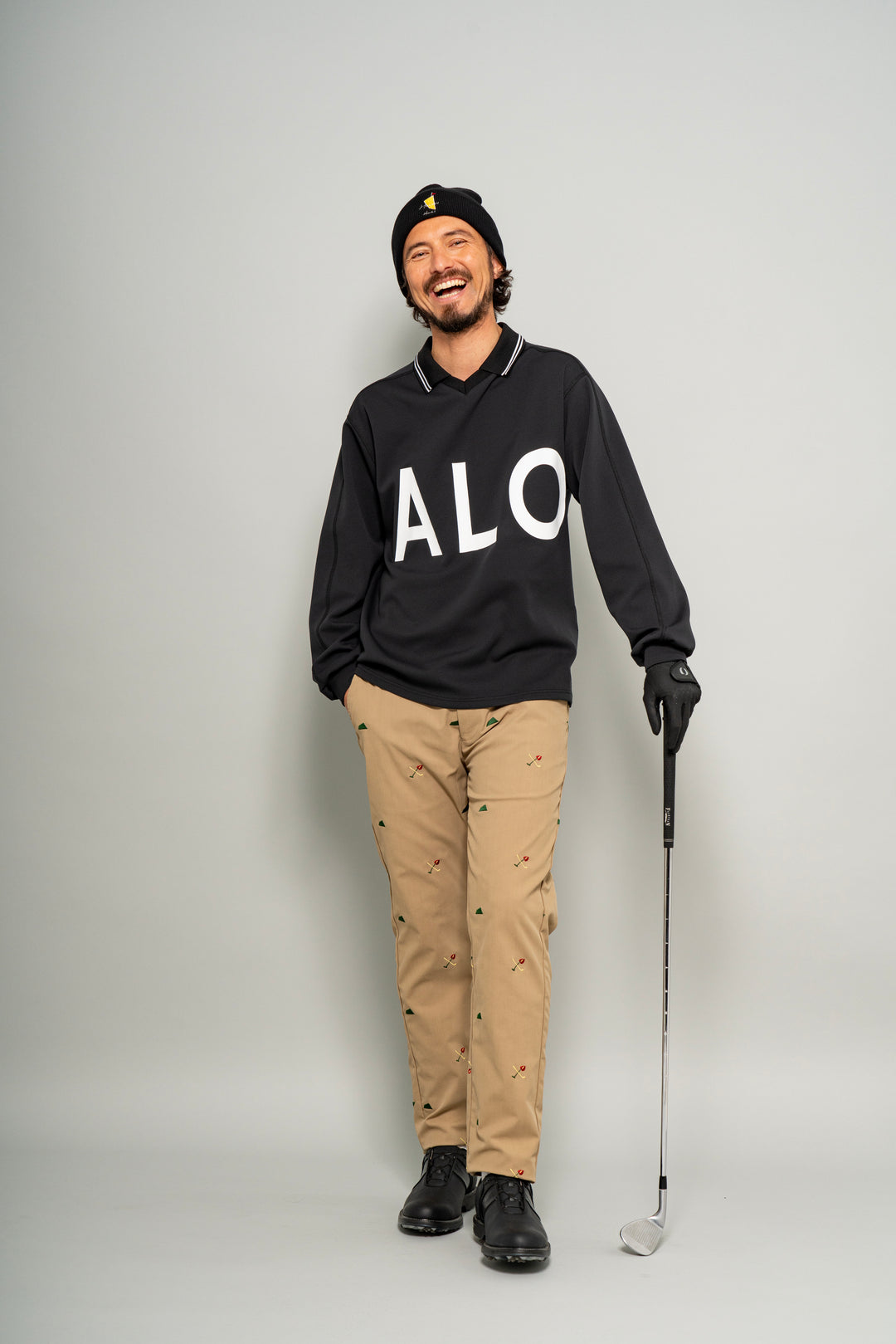 ［SALVAGE PUBLIC Kolepa］ALAPAINA VNECK POLO L/S（BIG ALOHA）