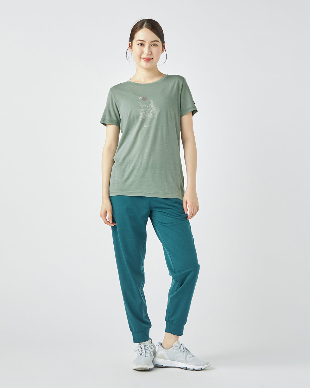 ［sn.super natural］W フラワーハンドTシャツ
