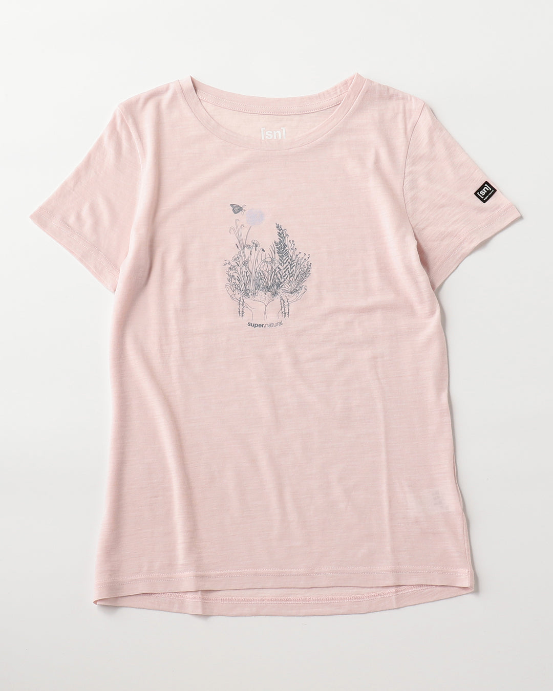 ［sn.super natural］W フラワーハンドTシャツ