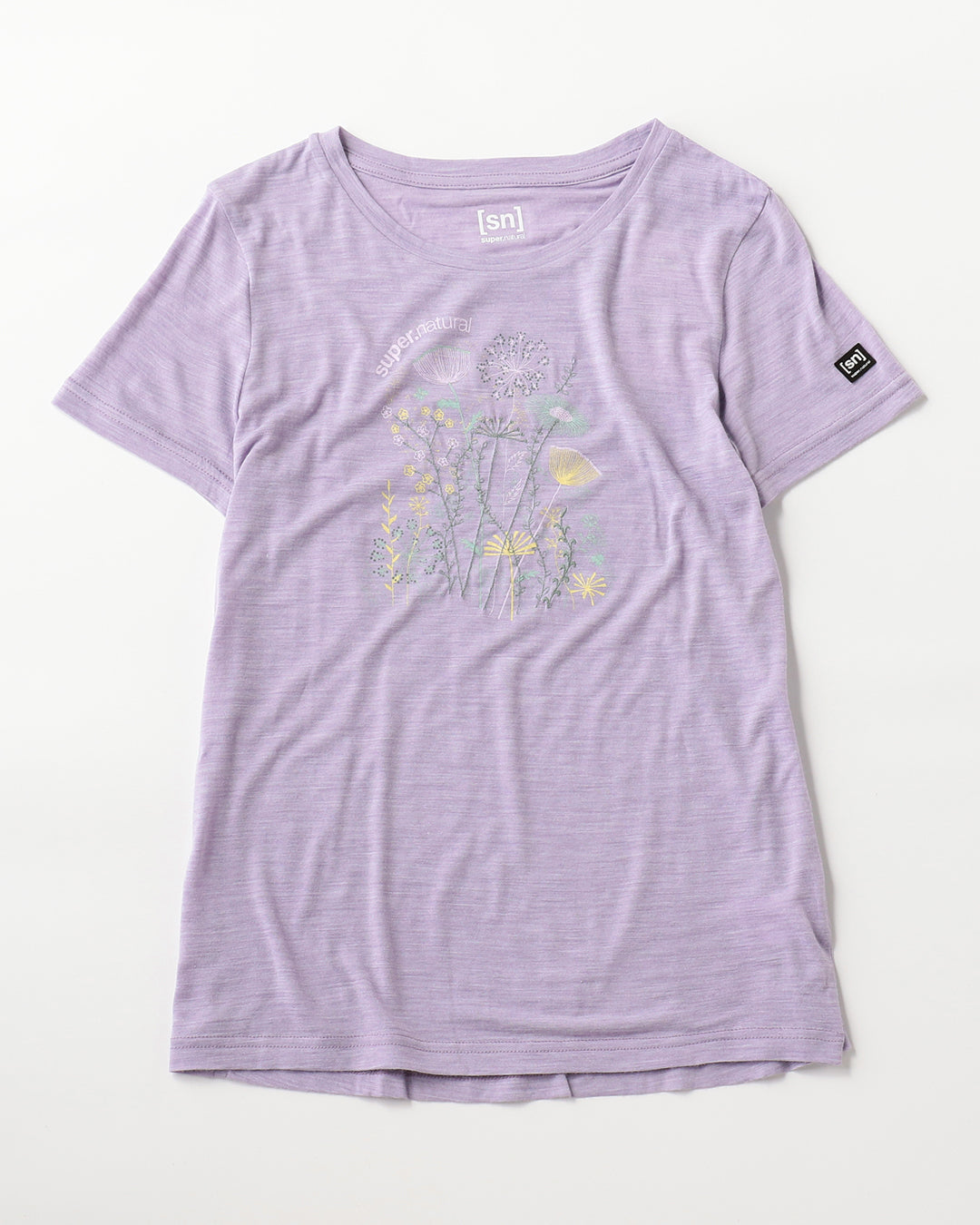 ［sn.super natural］W ロックフラワーTシャツ