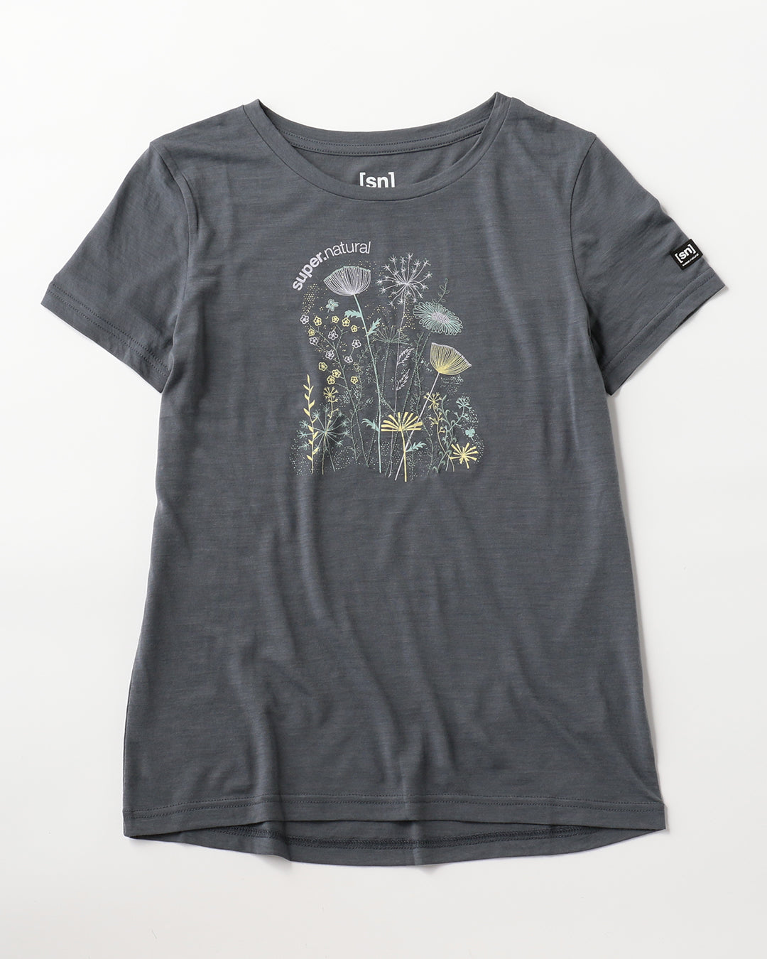 ［sn.super natural］W ロックフラワーTシャツ