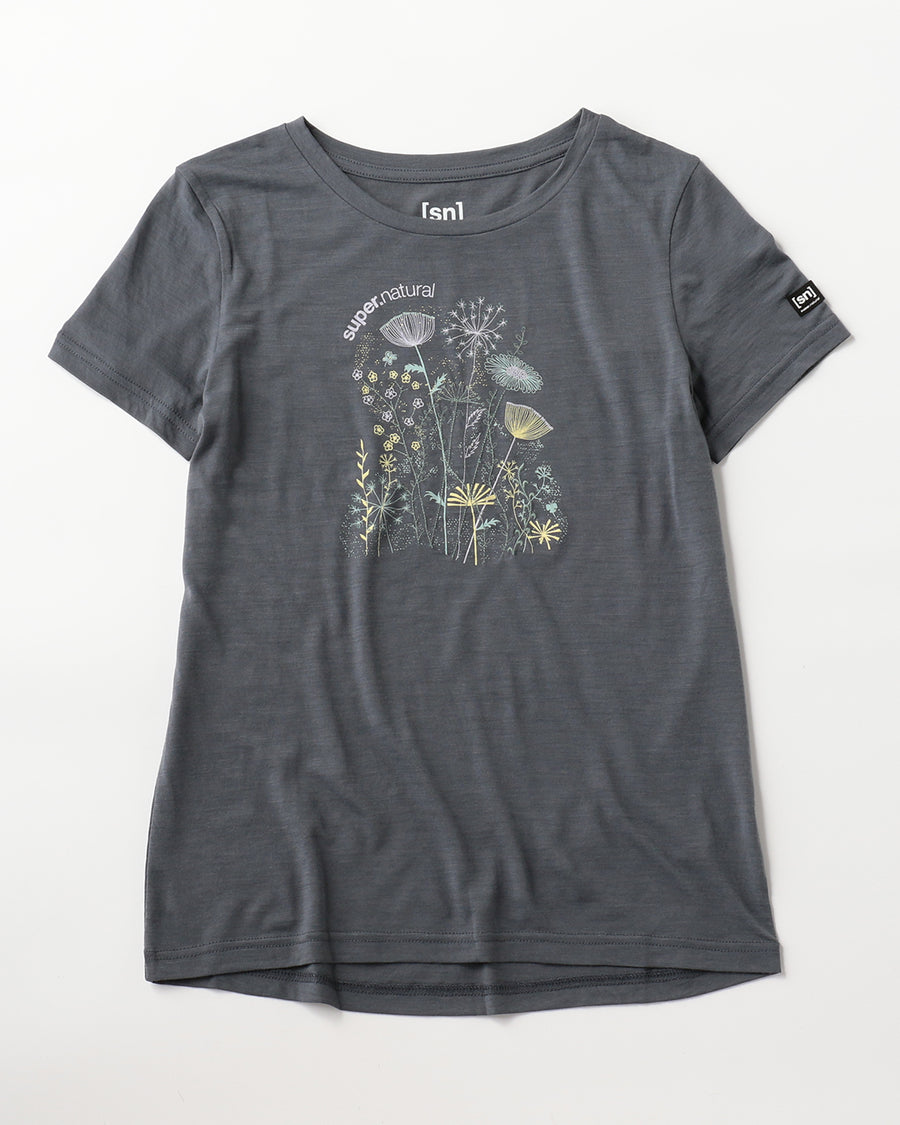 ［sn.super natural］W ロックフラワーTシャツ