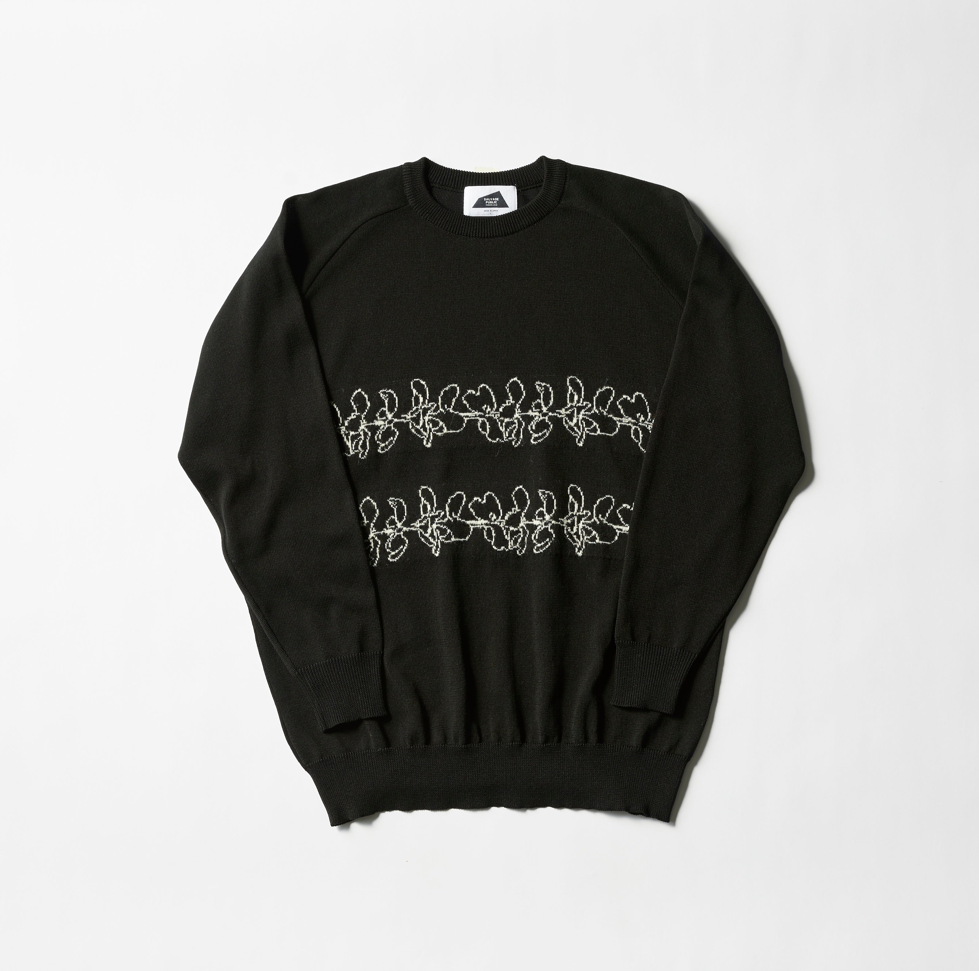 ［サルベージパブリックコレパ］ジャカードクルーネック ニット（Double Lei）