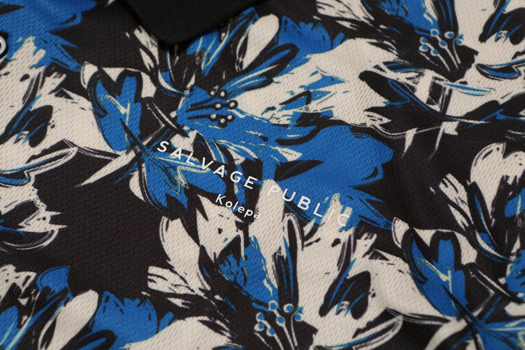 ［サルベージパブリックコレパ］メッシュポロ半袖(HIBISCUS CAMO)