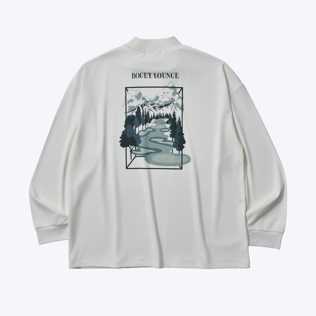 ［BOGEY LOUNGE］モックネック長袖トップス