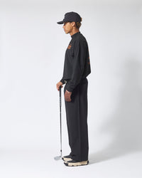 ［BOGEY LOUNGE］裏付きタックパンツ