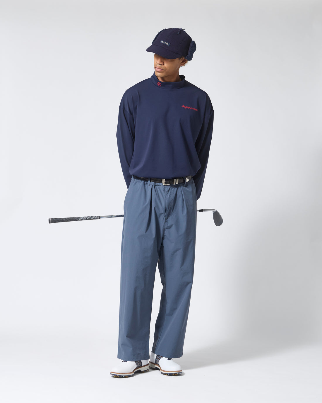 ［BOGEY LOUNGE］モックネック長袖トップス