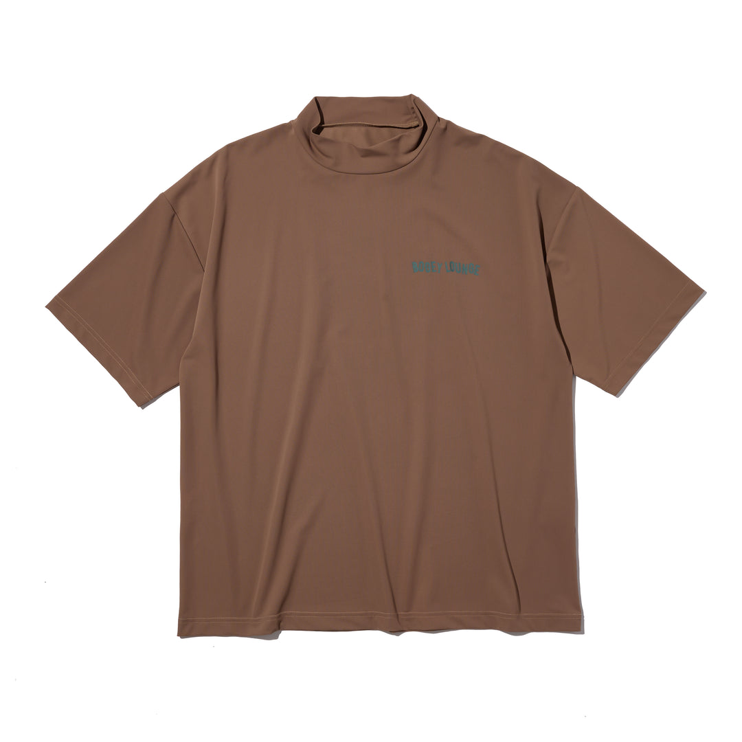 ［BOGEY LOUNGE］ミニ鹿の子モックネック半袖Tシャツ