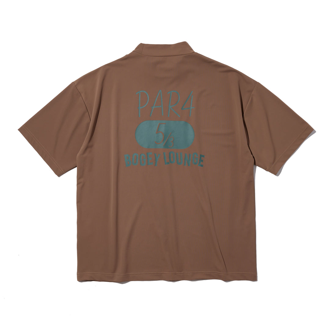 ［BOGEY LOUNGE］ミニ鹿の子モックネック半袖Tシャツ