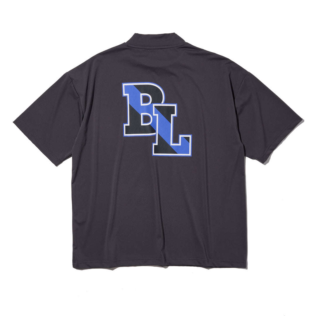 ［BOGEY LOUNGE］モックネックメッシュ半袖Tシャツ