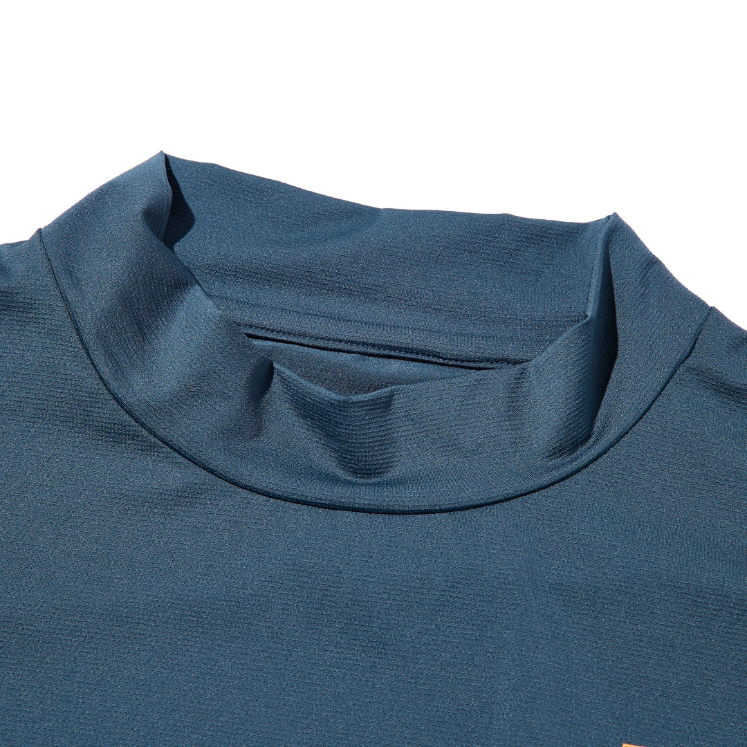 ［BOGEY LOUNGE］モックネックメッシュ半袖Tシャツ