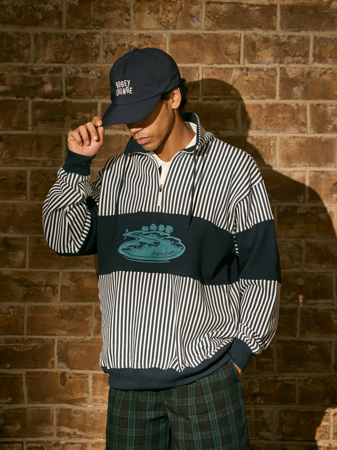 ［BOGEY LOUNGE］裏毛ハーフZIPトレーナー