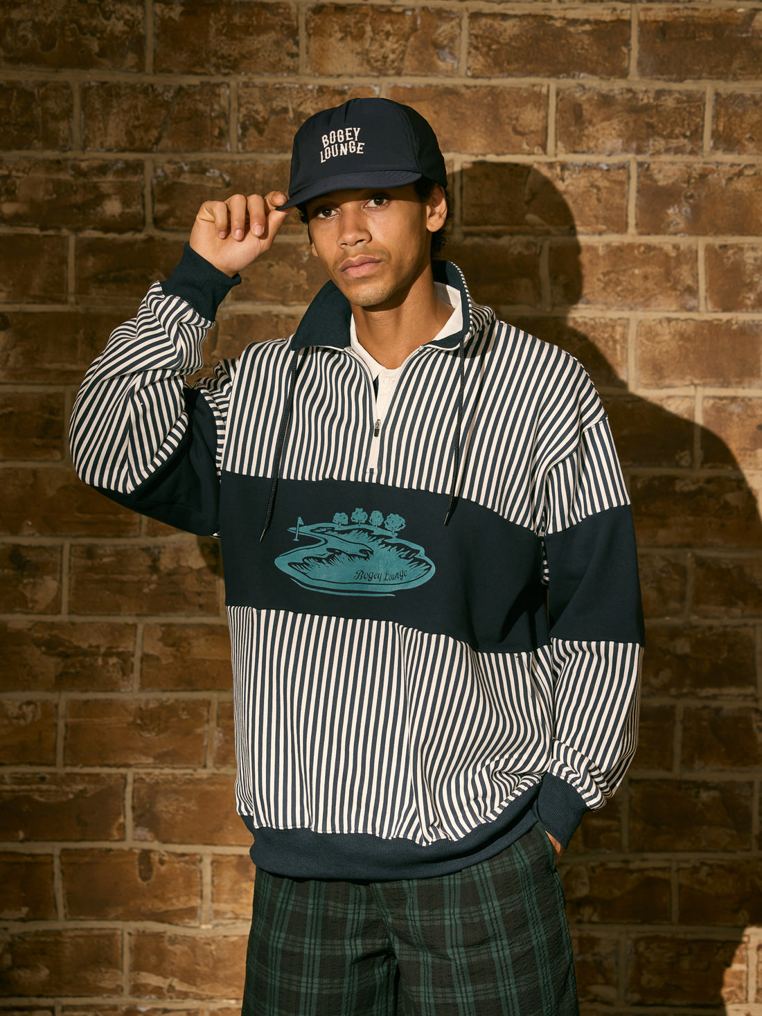 ［BOGEY LOUNGE］裏毛ハーフZIPトレーナー