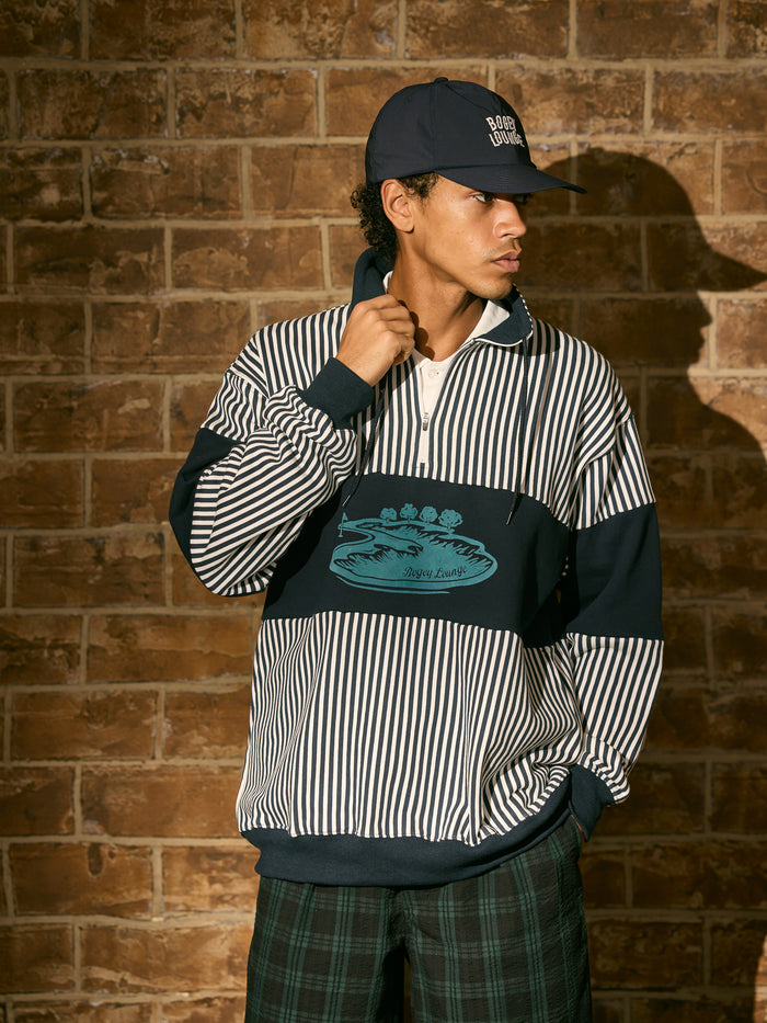 ［BOGEY LOUNGE］裏毛ハーフZIPトレーナー