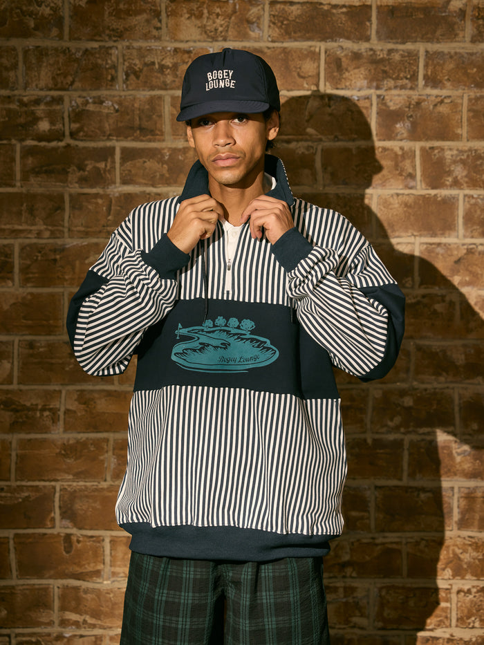 ［BOGEY LOUNGE］裏毛ハーフZIPトレーナー