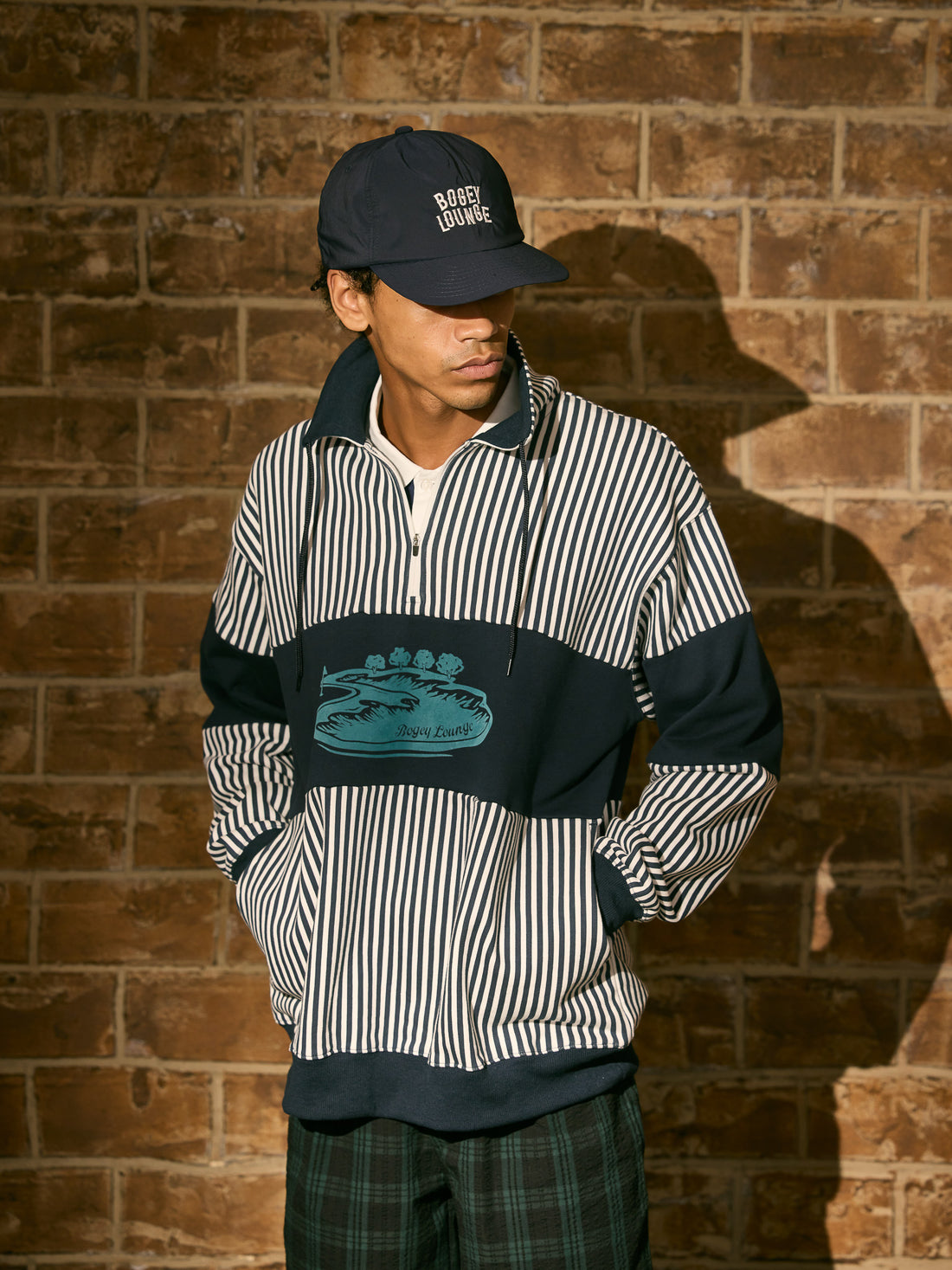 ［BOGEY LOUNGE］裏毛ハーフZIPトレーナー