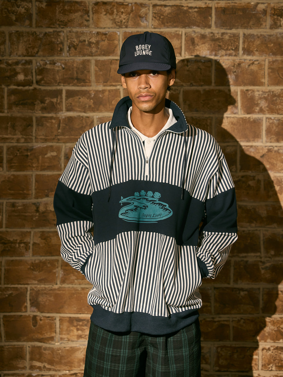 ［BOGEY LOUNGE］裏毛ハーフZIPトレーナー