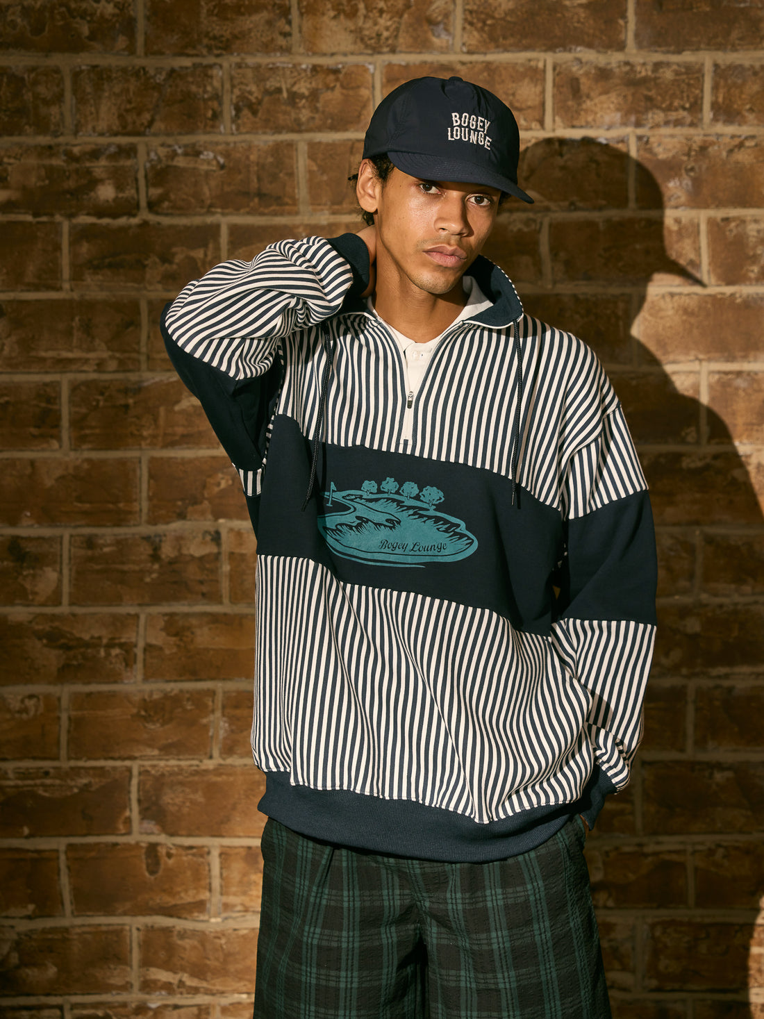 ［BOGEY LOUNGE］裏毛ハーフZIPトレーナー