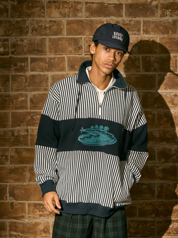 ［BOGEY LOUNGE］裏毛ハーフZIPトレーナー