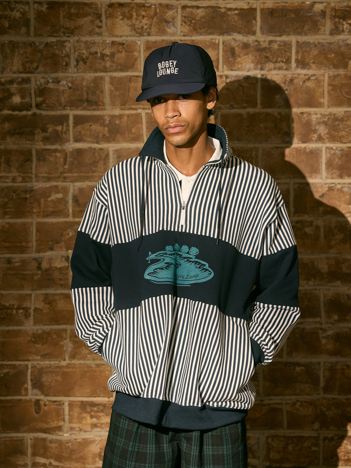 ［BOGEY LOUNGE］裏毛ハーフZIPトレーナー