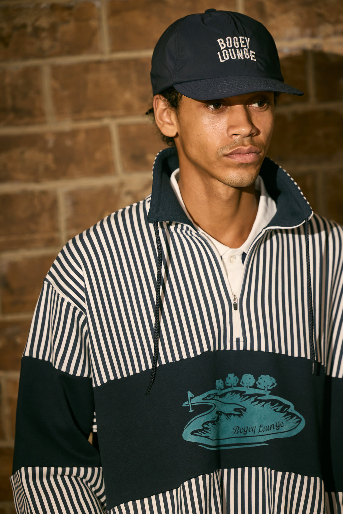 ［BOGEY LOUNGE］裏毛ハーフZIPトレーナー