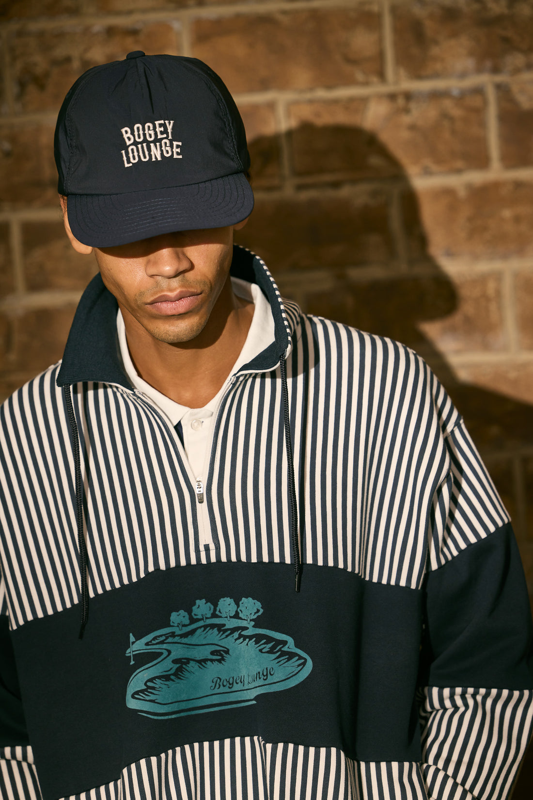 ［BOGEY LOUNGE］裏毛ハーフZIPトレーナー