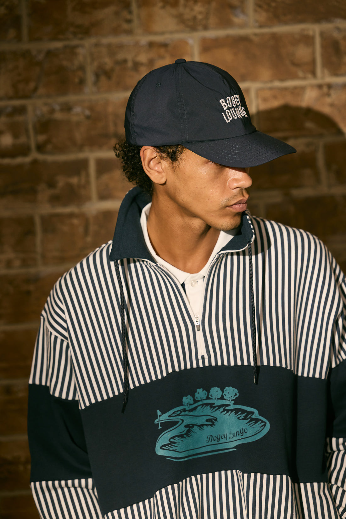 ［BOGEY LOUNGE］裏毛ハーフZIPトレーナー