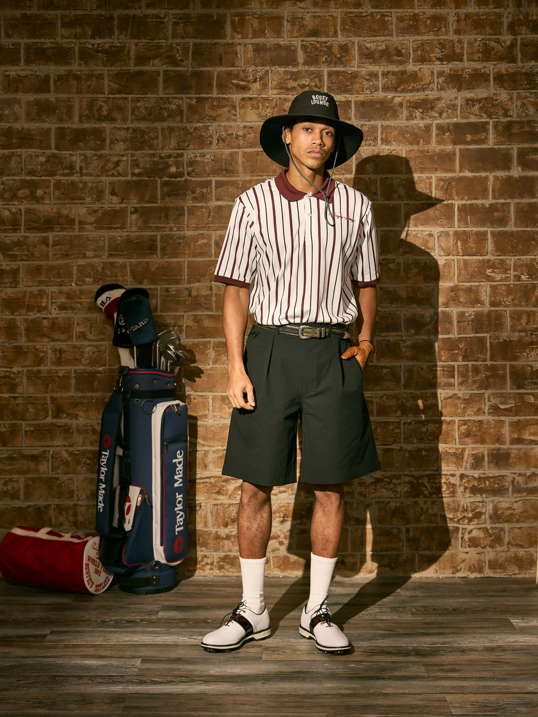 ［BOGEY LOUNGE］マルチストライプポロシャツ