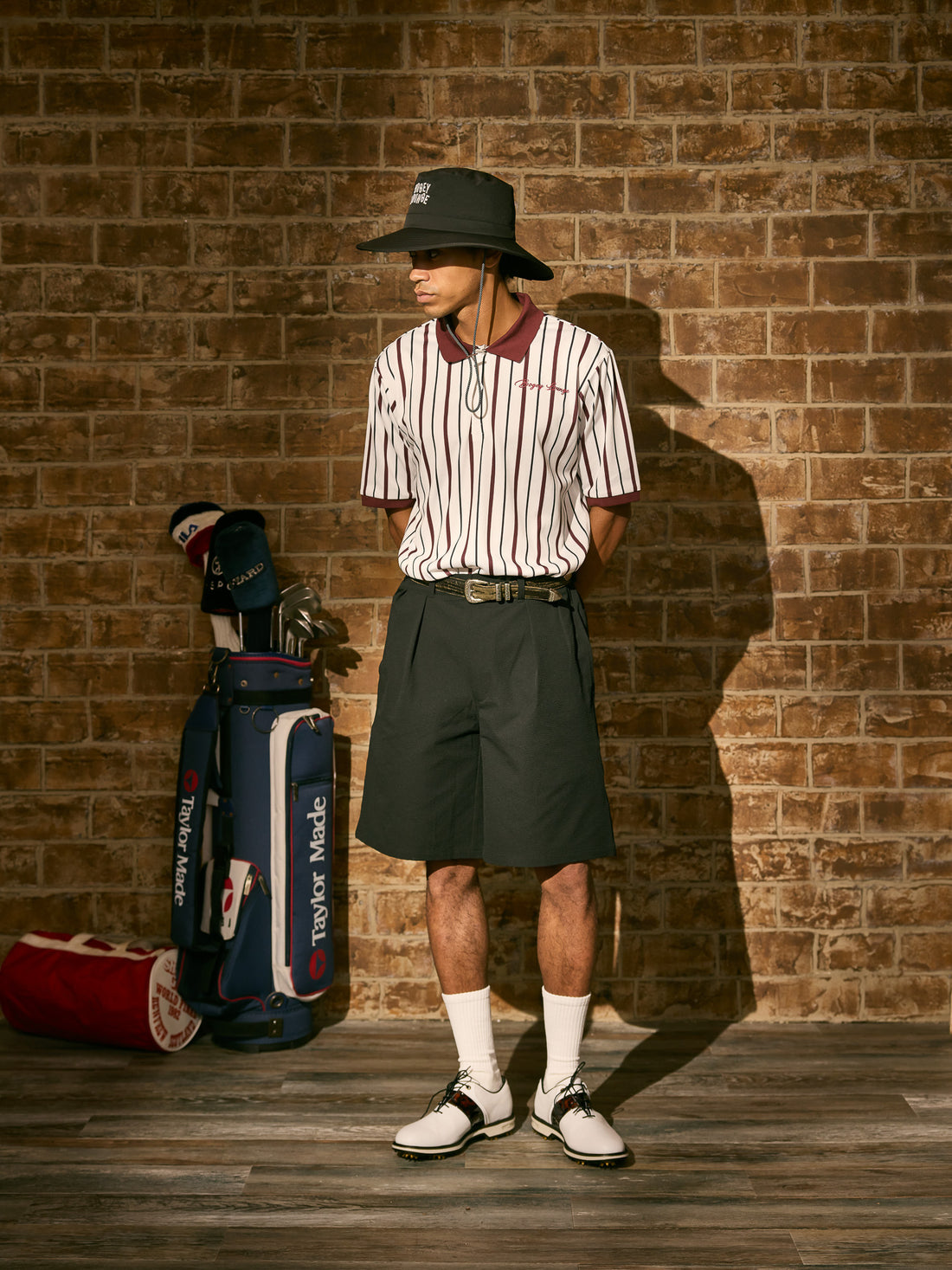 ［BOGEY LOUNGE］マルチストライプポロシャツ