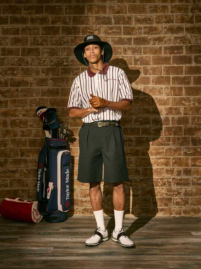 ［BOGEY LOUNGE］マルチストライプポロシャツ