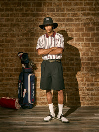 ［BOGEY LOUNGE］マルチストライプポロシャツ