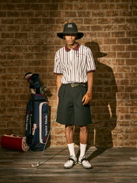 ［BOGEY LOUNGE］マルチストライプポロシャツ