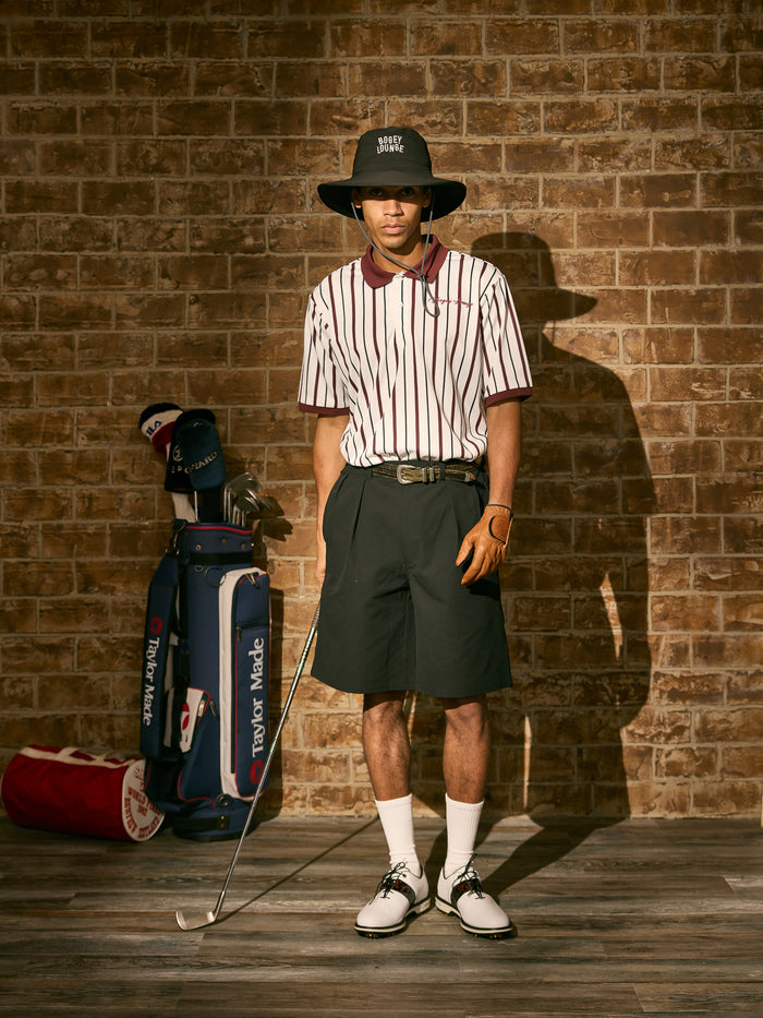 ［BOGEY LOUNGE］マルチストライプポロシャツ