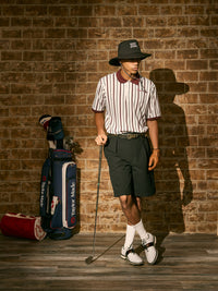 ［BOGEY LOUNGE］マルチストライプポロシャツ