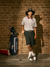 ［BOGEY LOUNGE］マルチストライプポロシャツ