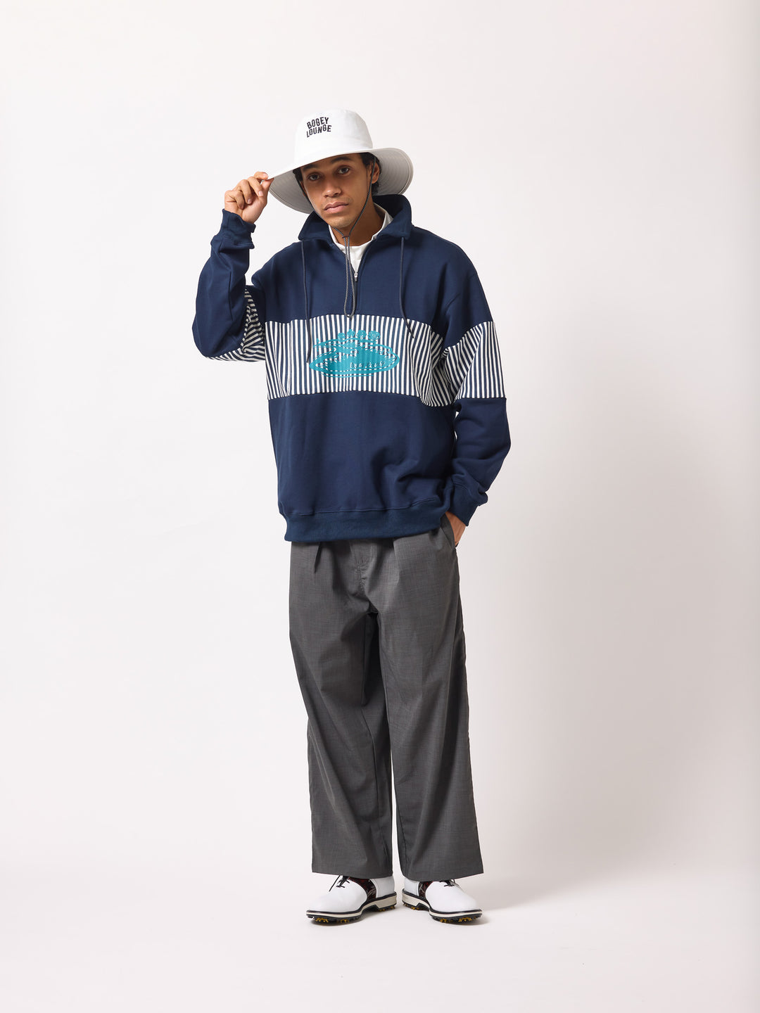 BRUSHED HALF-ZIP SWEATSHIRT