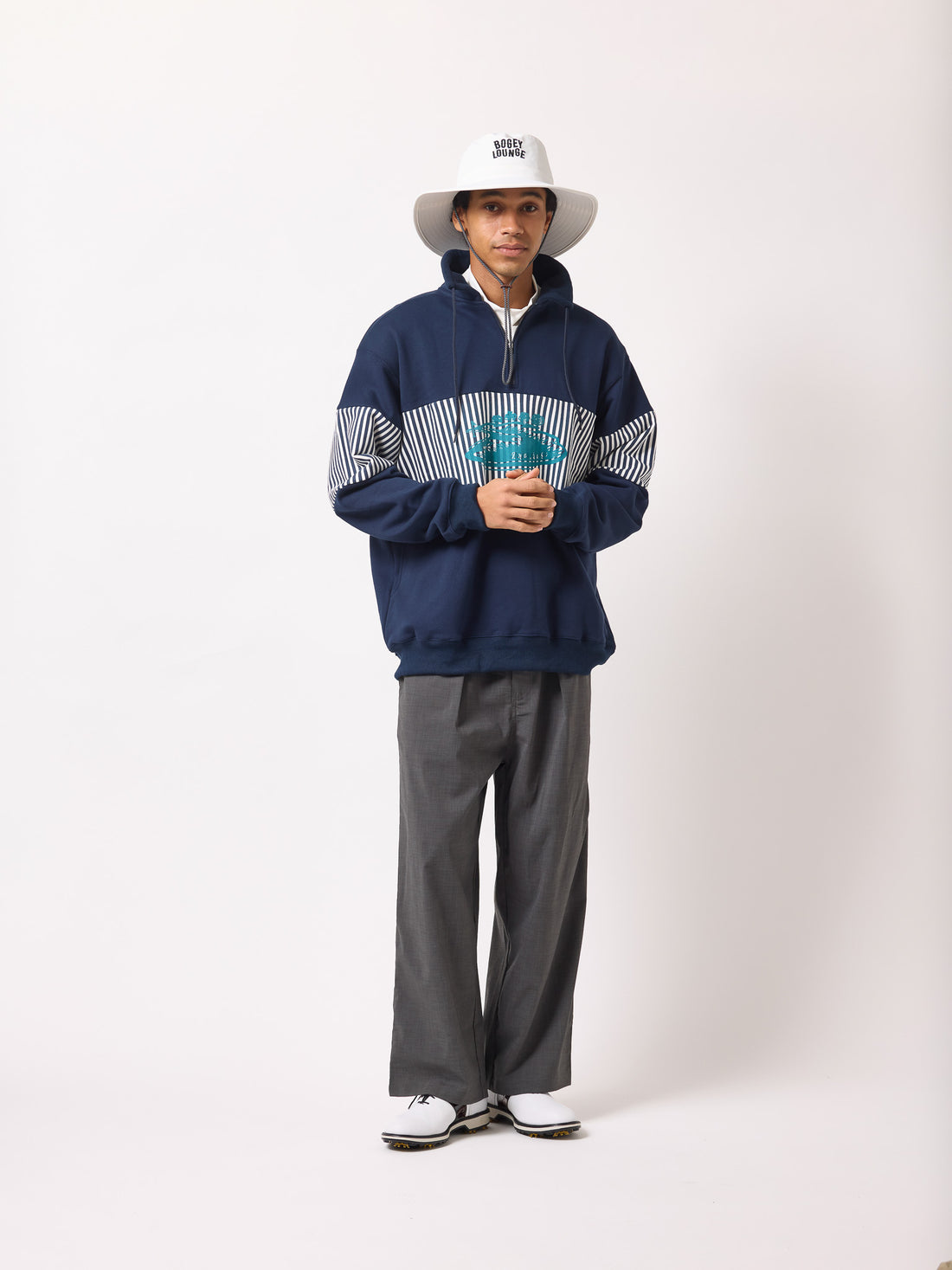 ［BOGEY LOUNGE］裏毛ハーフZIPトレーナー