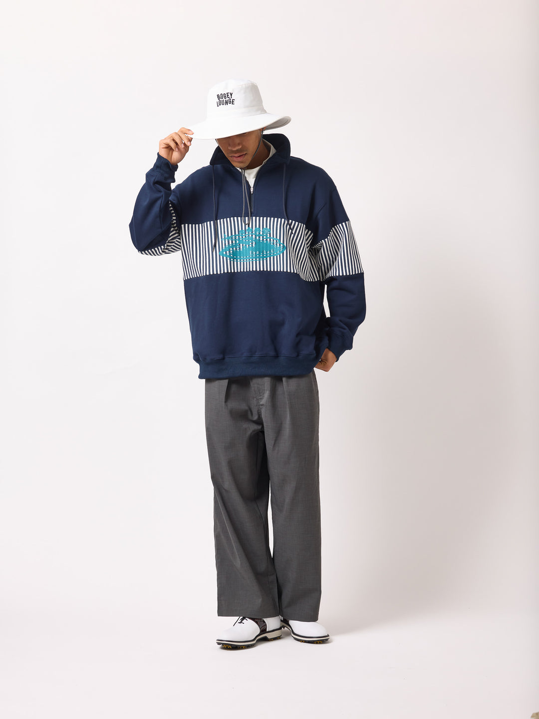 BRUSHED HALF-ZIP SWEATSHIRT